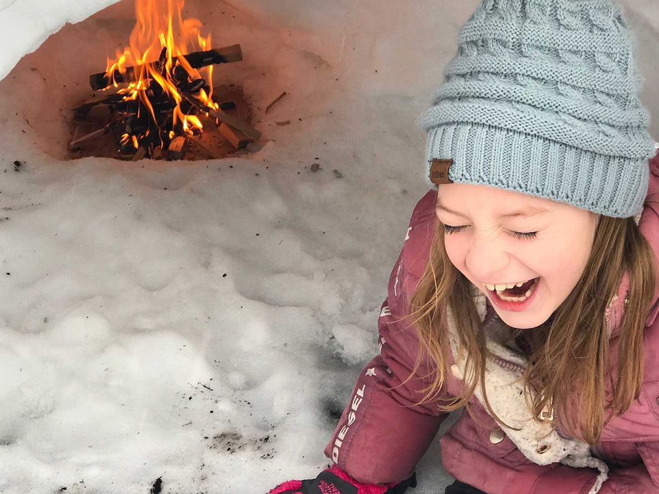Igloo fire building outdoor Family Time
